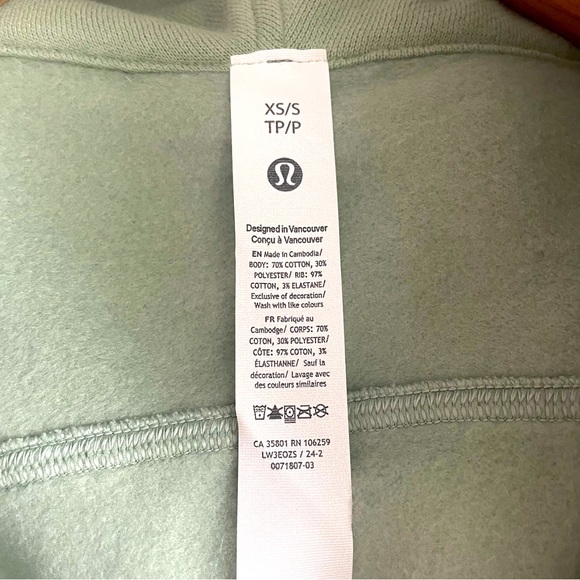 NWT Lululemon Scuba Oversized Full Zip Hoodie Palm Court/Gold Size XS/S - Picture 6 of 8